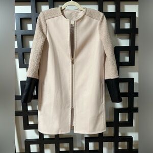 Club Monaco Faye Coat Lamb Leather Cuffs Soft Pink Jacket Size XS